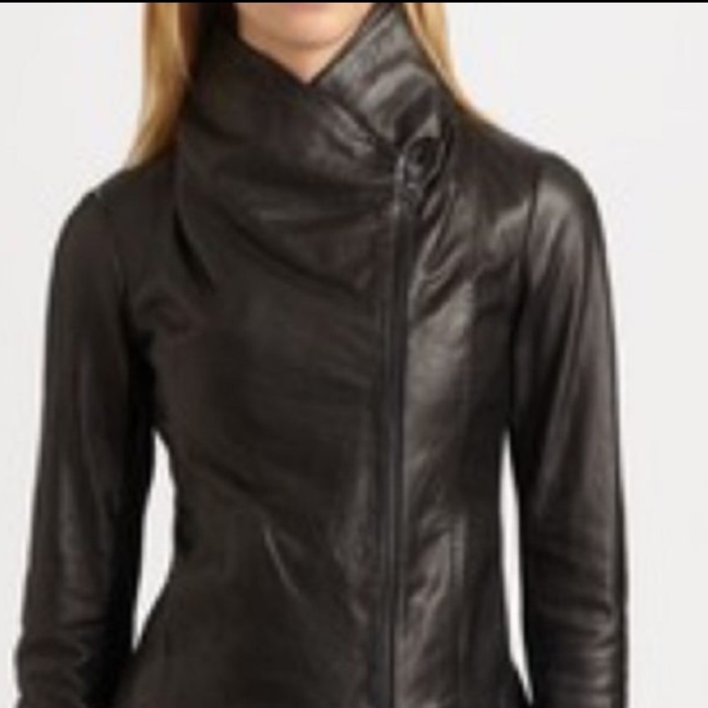 MORE PHOTOS Vince Lamb leather Scuba jacket